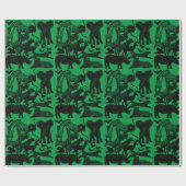 アフリカの動物たちのかわいい贈ユニークり物 ラッピングペーパー (フラット)