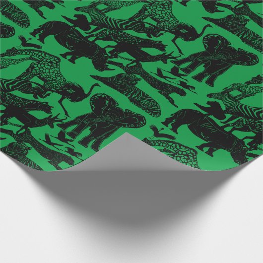 アフリカの動物たちのかわいい贈ユニークり物 ラッピングペーパー (角)