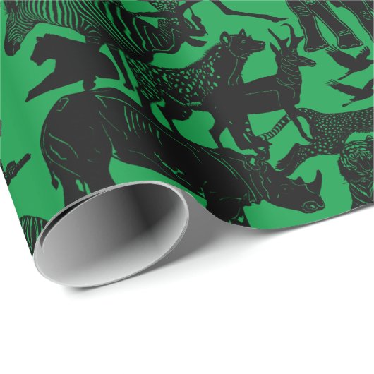 アフリカの動物たちのかわいい贈ユニークり物 ラッピングペーパー (ロールコーナー)