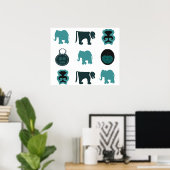 アフリカの動物とマスク ポスター (ホームオフィス)