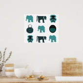 アフリカの動物とマスク ポスター (キッチン)