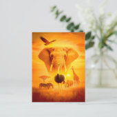 アフリカの動物にゾウと シーズンポストカード (スタンド正面)