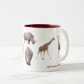 アフリカの動物のマグカップ ツートーンマグカップ (正面右)