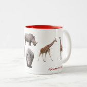 アフリカの動物のマグカップ ツートーンマグカップ (正面右)