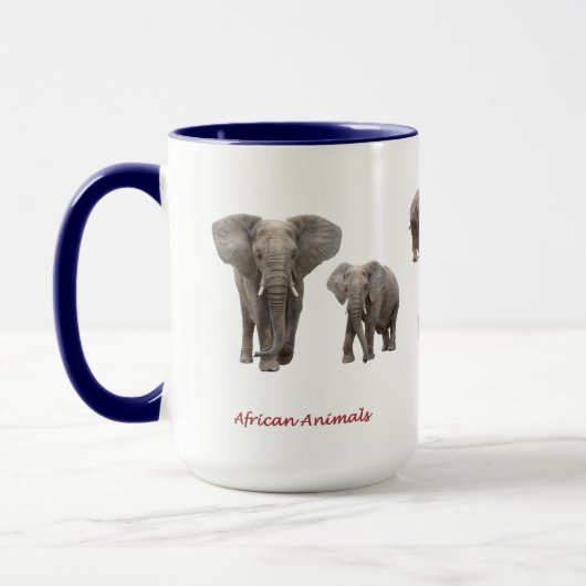 アフリカの動物のマグカップ マグカップ (左)