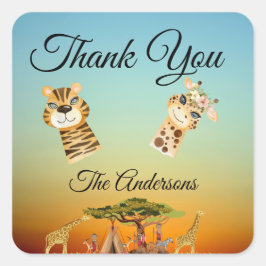 アフリカの動物の性別表示エンクロージャカード スクエアシール