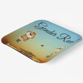 アフリカの動物の性別表示エンクロージャカード ペーパープレート (傾斜あり)