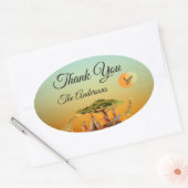 アフリカの動物の性別表示エンクロージャカード 楕円形シール (封筒)