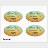 アフリカの動物の性別表示エンクロージャカード 楕円形シール (シート)