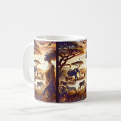 アフリカの動物の美しい女性 コーヒーマグカップ (正面左)