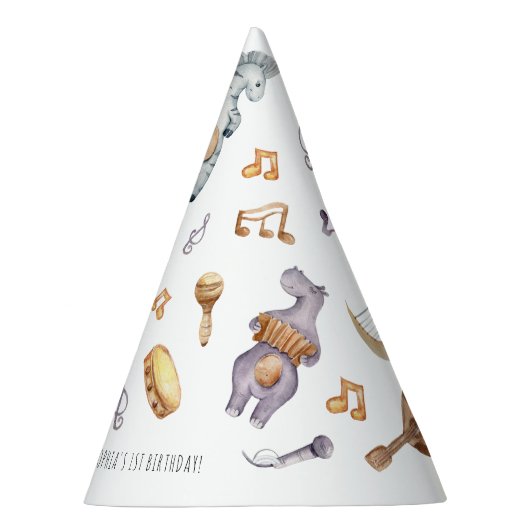 アフリカの動物の騒音を子供の誕生日 パーティーハット (右)