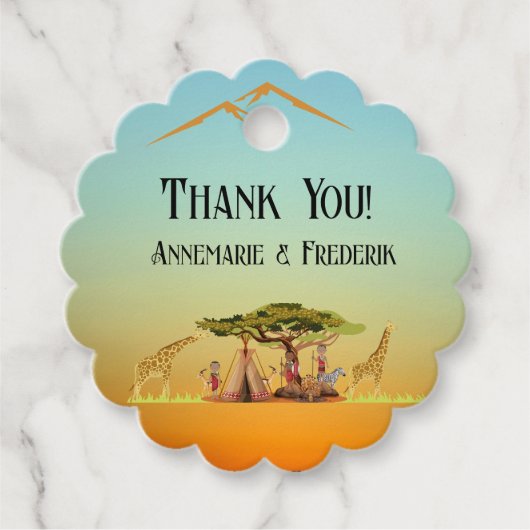 アフリカの動物を性別で明らかにする フェイバータグ (正面)