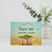 アフリカの動物を性別で明らかにする ポストカード (スタンド正面)