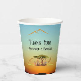 アフリカの動物を性別で明らかにする 紙コップ