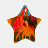 アフリカの動物アートプリント セラミックオーナメント (右)