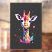 アフリカの動物アート おかしいカラフルなキリン ウィンドウサイン (シート2)