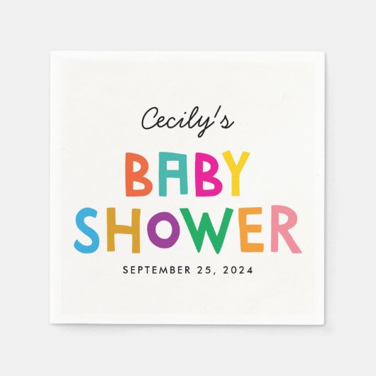 アフリカの動物カスタマイズ赤ん坊シャワーナプキン スタンダードカクテルナプキン (正面)