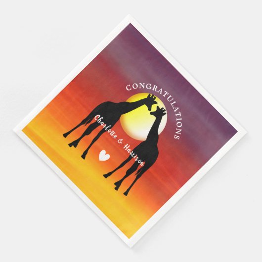 アフリカの動物サファリサンセットパーソナライズされた (コーナー)