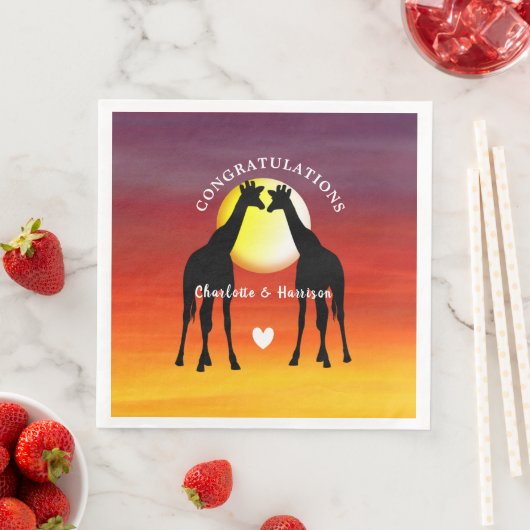 アフリカの動物サファリサンセットパーソナライズされた (インサイチュ)