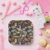 アフリカの動物パターン ペーパープレート (パーティー)