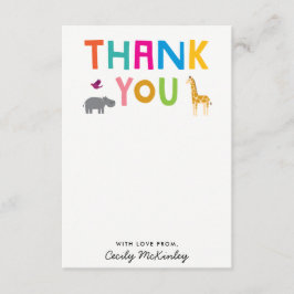 アフリカの動物フラットサンキューノートカード ノートカード