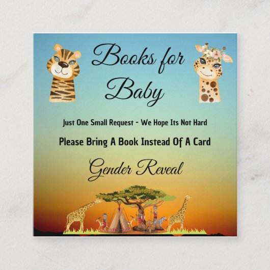 アフリカの動物性別発表用エンクロージャーカード エンクロージャーカード (正面)