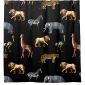 アフリカの動物 シャワーカーテン (正面)