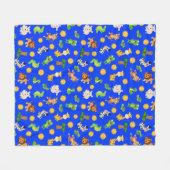 アフリカの動物 フリースブランケット (正面(横))