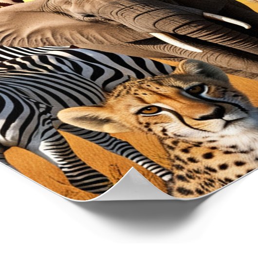 アフリカの動物 ポスター (角)