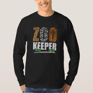 アフリカの動物 動物園の飼育員 ゼブラ キリン Tシャツ