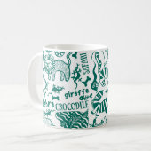 アフリカの動物：多様なシームレスなパターン。 コーヒーマグカップ (正面左)