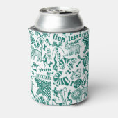 アフリカの動物：多様なシームレスなパターン。 缶クーラー (缶裏面)