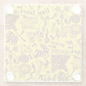 アフリカの動物：文化のシームレスなパターン。 ガラスコースター (裏面)