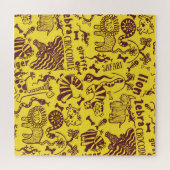 アフリカの動物：文化のシームレスなパターン。 ジグソーパズル (横)