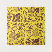 アフリカの動物：文化のシームレスなパターン。 タペストリー (正面(横))