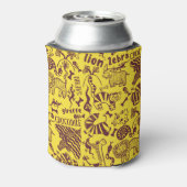 アフリカの動物:文化のシームレスなパターン。 缶クーラー (缶裏面)