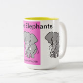 アフリカの動物 – 私は象を愛する – 野生動物 – ピンク ツートーンマグカップ (正面右)