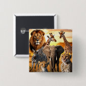 アフリカの動物 缶バッジ (正面&裏面)