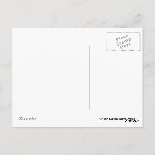 アフリカの南アフリカのダンス ポストカード (裏面)