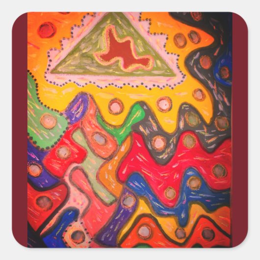 アフリカの原画印象派デザイナー スクエアシール (正面)