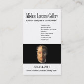 アフリカの収集品:アフリカ系アメリカ人 名刺 (裏面)