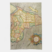 アフリカの古地図ジェラルダス・メルカトルによる世界地図 キッチンタオル (縦)