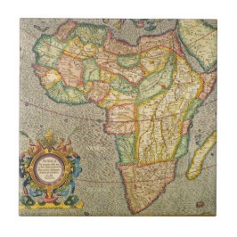 アフリカの古地図ジェラルダス・メルカトルによる古代世界地図 タイル