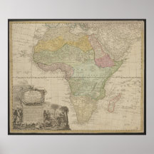 アフリカの古地図、アフリカのプリント、1737年