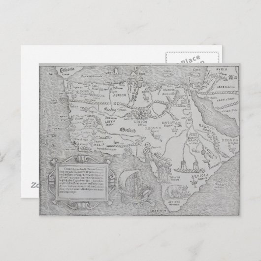 アフリカの古地図 ポストカード (正面/裏面)