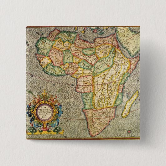 アフリカの古地図 メルカトル版 1633年 缶バッジ (正面)