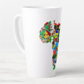 アフリカの国旗の地図 カフェラテマグ (左アングル)