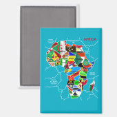 アフリカの国旗の地図 マグネット (正面/裏面)