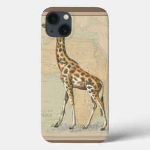 アフリカの地図およびキリン iPhone 13ケース