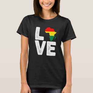 アフリカの地図がクールなアフロ系男性女性のためのブラックヒストリー Tシャツ